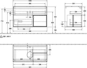 V&B Waschtischunterschrank FINION 1000x603x501mm Regal glos. wh glos. wh