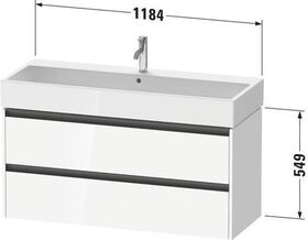 Duravit Waschtischunterbau Ketho.2 1184x549x460mm weiß supermatt