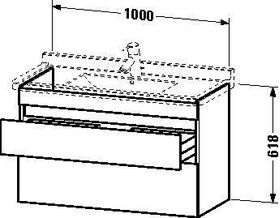 Duravit Waschtischunterbau DURASTYLE 470x1000x618mm kastanie dunkel/weiß matt