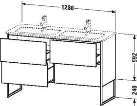 Duravit Waschtischunterbau XSQUARE 832x1280x478mm weiß hochglanz