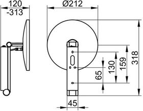 Keuco Kosmetikspiegel iLook_move d= 212mm, beleuchtet nickel gebürstet