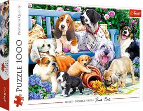 Puzzle 1000 Teile Hunde im Garten