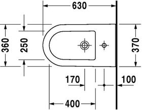 Duravit Stand-Bidet DARLING NEW m ÜL HLB 370x630mm 1 Hahnloch weiß WG