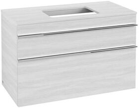 V&B Waschtischunterschrank VENTICELLO 957x606x502mm Griff chr White Wood