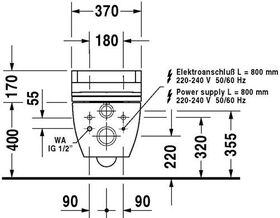 Duravit Wand-WC HAPPY D.2 RIMLESS ti. 365x620mm SensoWash HG weiß