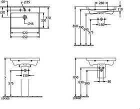 V&B Waschtisch AVENTO 650x470mm m ÜL Stone White CeramicPlus