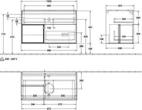 V&B Waschtischunterschrank FINION 1000x603x501mm Regal glos. wh glos. wh