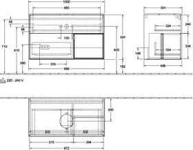 V&B Waschtischunterschrank FINION 1000x603x501mm Regal glos. wh glos. wh