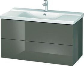 Duravit Waschtischunterbau L-CUBE 1020x481x555mm flannel grey hochglanz