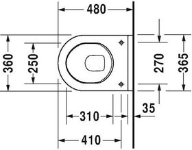 Duravit Wand-WC STARCK 3 COMPACT tief, 360x485mm weiß