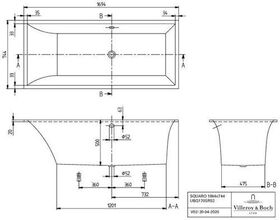 V&B Whirlpoolsystem SQUARO Slim Line Spe Co Active Tech. Pos 2 we