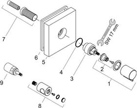 Abstellventil AXOR STARCK SHOWERCOLL. DN 20, Unterputz 12x12 brushed nickel