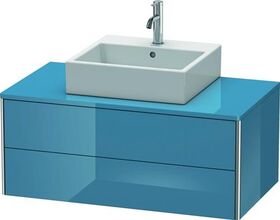 Duravit Waschtischunterbau XSQUARE 400x1000x548mm stone blue hochglanz