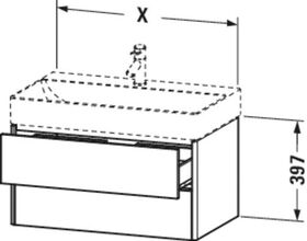 Duravit Waschtischunterbau XSQUARE 397x584x460mm betongrau matt