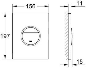 Grohe WC-Betätigung NOVA C 156x197mm glossy black