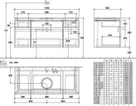 V&B Waschtischunterschrank LEGATO 1200x550x500mm Glossy White