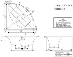 V&B Whirlpoolsystem SQUARO m EckBaWa. 1450x1450mm Tech. Pos 2 we