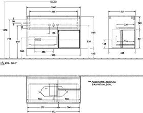 V&B Waschtischunterschrank FINION 1000x603x501mm Regal Wln ven anthr. ma