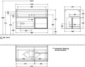 V&B Waschtischunterschrank FINION 1000x603x501mm Regalele. bl Matt Peony