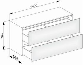 Keuco Sideboard EDITION 11 1400x700x535mm m LED-Innenbel. we sdm A