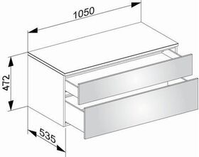 Keuco Sideboard EDITION 400 Hö 180/270mm 1050x472x535mm we/trü sat