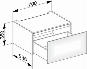 Keuco Unterbauschrank EDITION 11 700x350x535mm m LED-I-Bel we hgl