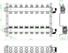 OV Edelstahl-Verteiler Multidis SFQ mit Durchflussindikator für 8 Kreise