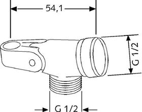 KLUDI Brausehalter G 1/2Zoll m Gelenkstück chr