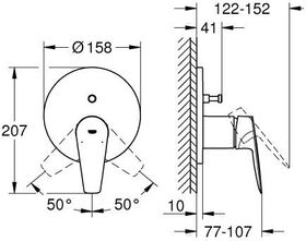 Grohe Einhand-Wannenbatterie BAUEDGE chr