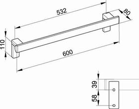 Keuco Haltegriff AXESS silber-eloxiert 600mm