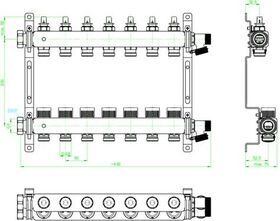 OV Edelstahl-Verteiler Multidis SFQ mit Durchflussindikator für 7 Kreise