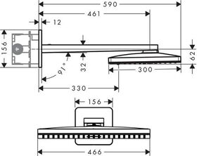 Kopfbr AXOR SHOWERSOLUTIONS 460/300 2jet polished black chrome