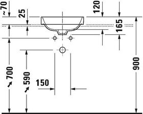 Duravit Aufsatzbecken HAPPY D.2 PLUS o ÜL o HLB 400x400mm o HL weiß/anthrazit