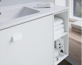 Duravit Möbelwaschtisch ME by Starck m ÜL m HLB 830x490mm 3 HL B li we sdm WG