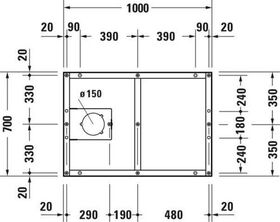 Duravit Fußgestell für Duschwanne Tempano 1000x700mm