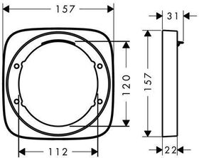 HG Verlängerungsrosette d= 157mm brushed black