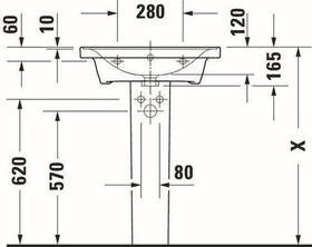 Duravit Möbelwaschtisch D-NEO m ÜL m HLB 1 Hahnloch 600x480mm weiß