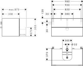 HG Waschtischunterschrank Xevolos E 980x555x550mm Ko Sandb. ma Fr Sandb. met