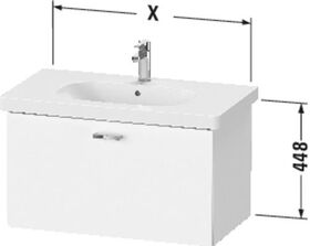 Duravit Waschtischunterbau XBASE 1 Auszug 448x800x458mm weiß matt