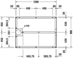 Duravit Fußgestell für Duschwanne 1200x900mm