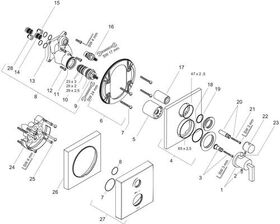 Thermostat AXOR CITTERIO UP m Abstellventil u HGri pol. go optic