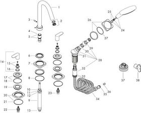 4-Loch Wannenrandarmatur AXOR CITTERIO M DN 15 m Hebelgr. u Ros. Stain st optic