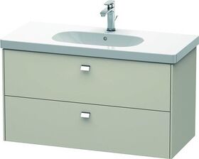 Duravit Waschtischunterbau BRIOSO Griffe chrom 563x1020x469mm taupe matt