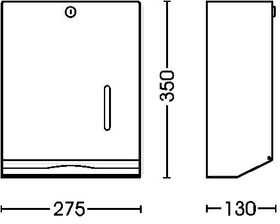 CWS Universal-Handtuchspender 750 mit Zylinderschloss Aluminium weiß