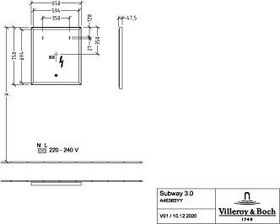 V&B Spiegel SUBWAY 3.0 650x750x47,5mm White Matt