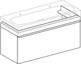 Geberit Waschtischunterschrank CITTERIO 1184x554x504mm Fr Gl schwarz/Korpus gr-b