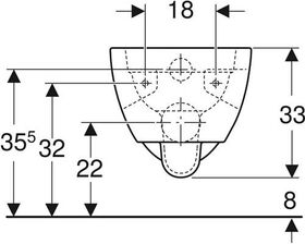 Geberit Wand-Tiefspül-WC RENOVA Rimfree, teilgeschlossene Form weiß KT