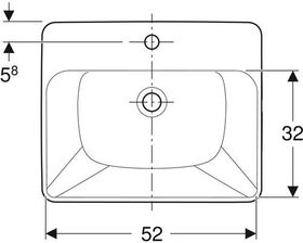 Geberit Halbeinbauwaschtisch VariForm quadrat. 550x450mm m HL m Überlauf weiß