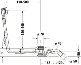 Duravit Ab-/Überlaufgarnitur QUADROVAL chrom