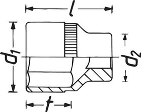 Steckschlüsseleinsatz 880LG 3/8 Zoll 6-kant SW 19mm L.66mm HAZET